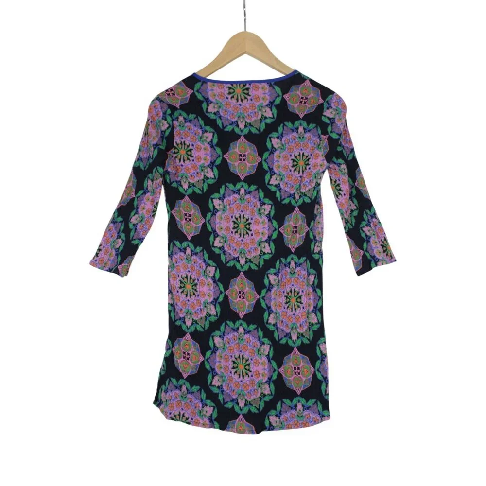 J.Crew women's‎ floral print 3/4 sleeve summer tunic top beach coverup XS